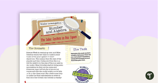 Image of Number and Algebra Mathematics Investigation - The Solar System in Our Space