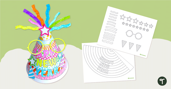 Funky New Year's Party Hat teaching resource
