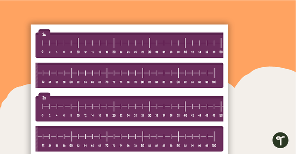 Go to Skip Counting Desk Number Line - Twos teaching resource