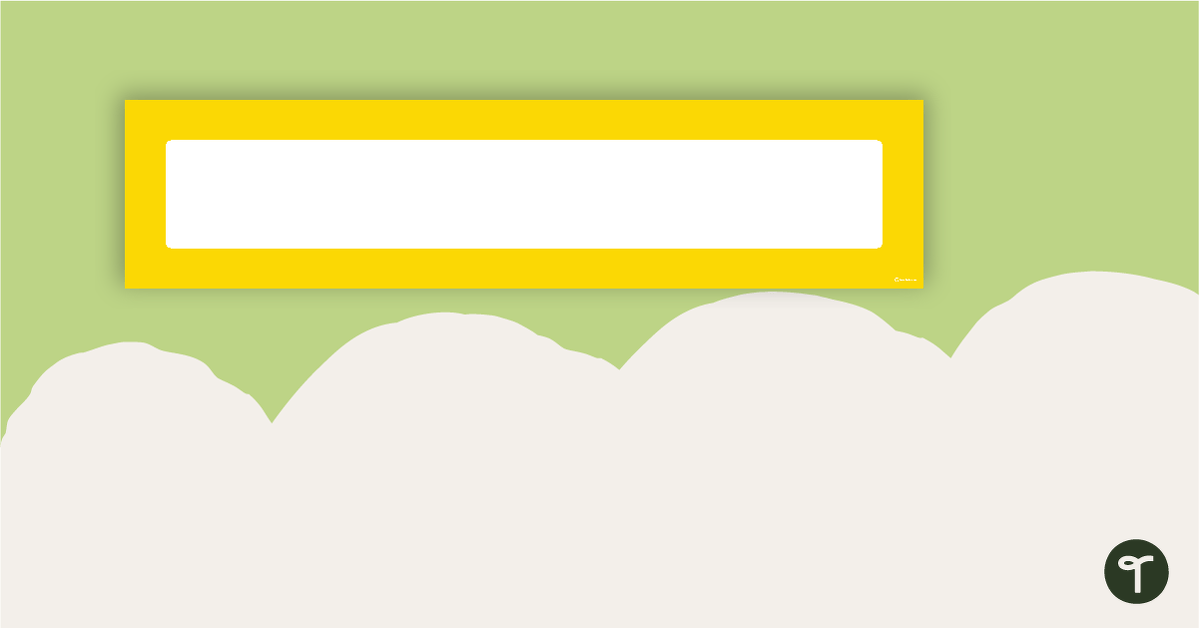 Plain Yellow - Display Banner teaching resource