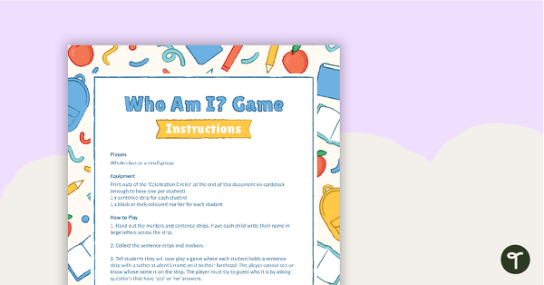 Who Am I? Icebreaker Game teaching resource