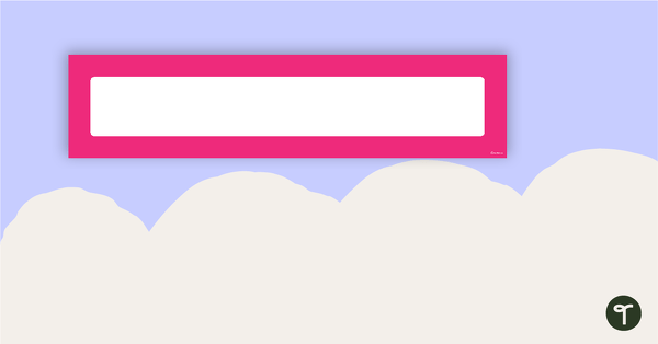 Go to Plain Pink - Display Banner teaching resource