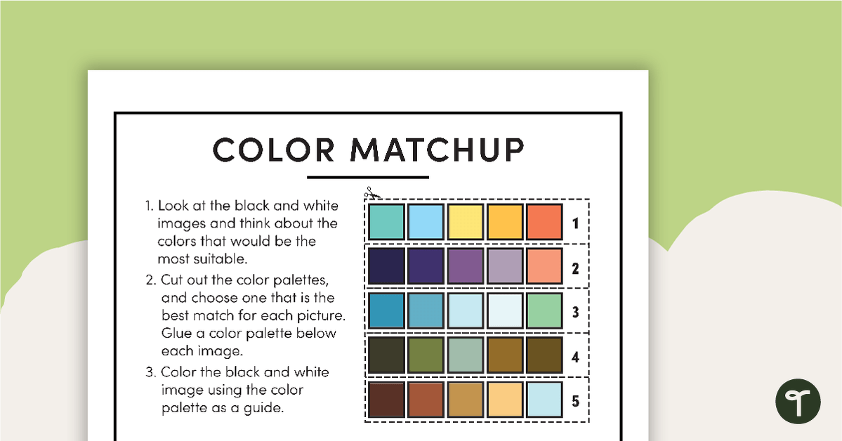 Color Matchup – Worksheet teaching resource