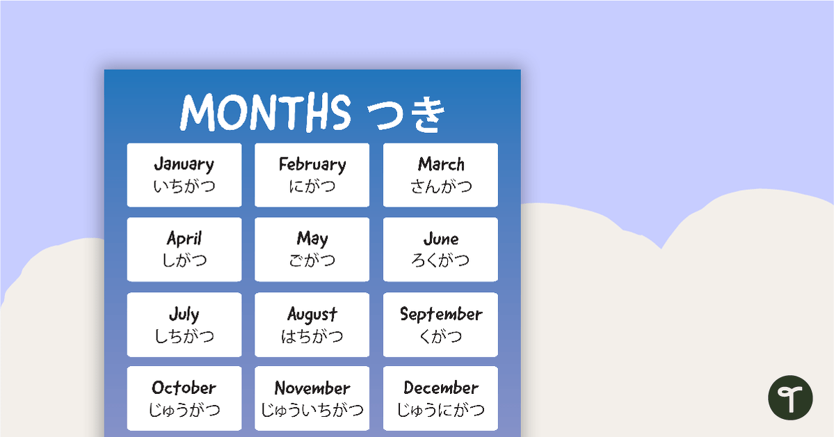 Hiragana Months and Seasons of the Year Poster teaching resource