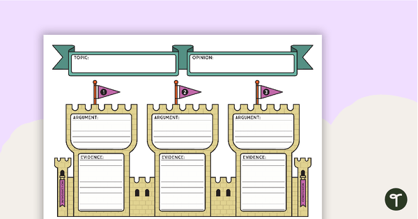 Argument Planning Template (Castle) teaching resource