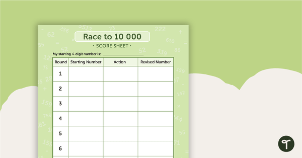 Go to 4-Digit Place Value Card Game - Race to 10 000 teaching resource