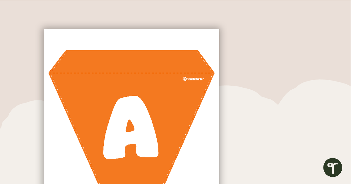 Plain Orange - Letters and Number Bunting teaching resource