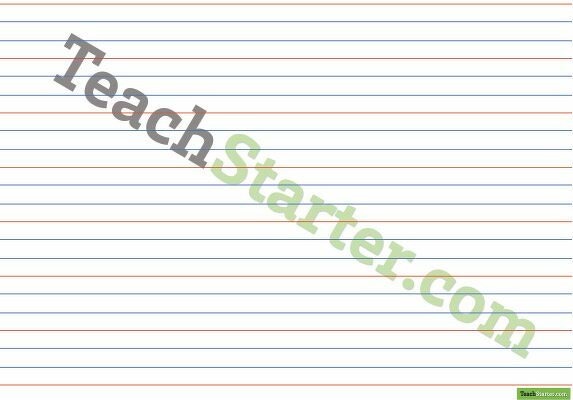 Handwriting Paper No Dotted Blue Line - Landscape teaching resource