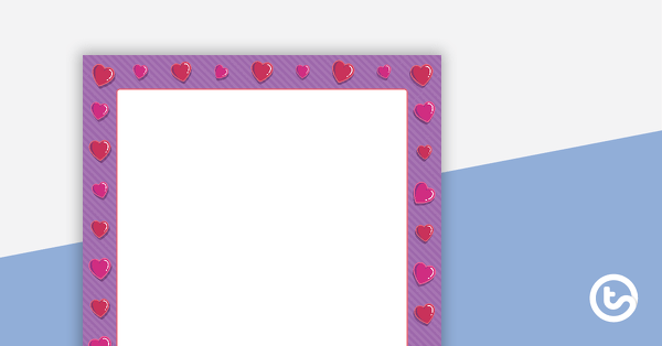 Hearts - Portrait Page Borders teaching resource