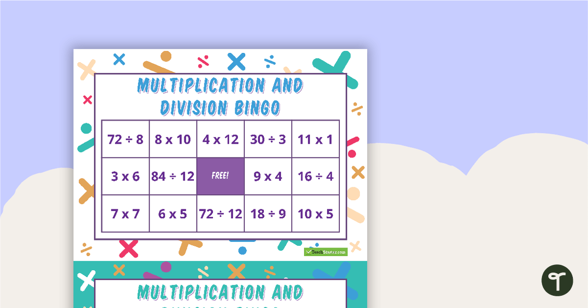 Multiplication and Division - Bingo Game - V2 teaching resource