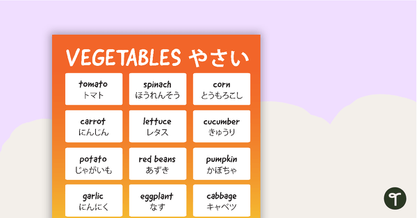 Go to Hiragana Types of Vegetables Poster teaching resource