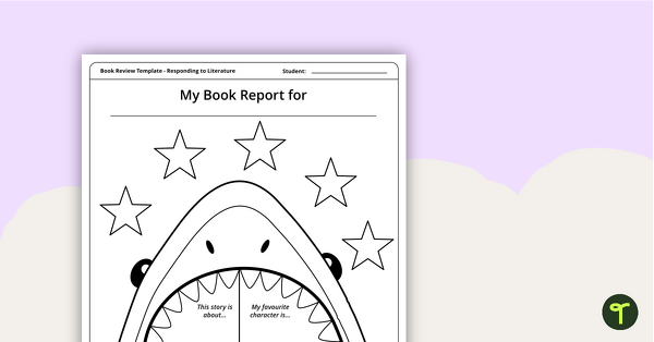 Go to Shark Themed - Book Report Template and Poster teaching resource