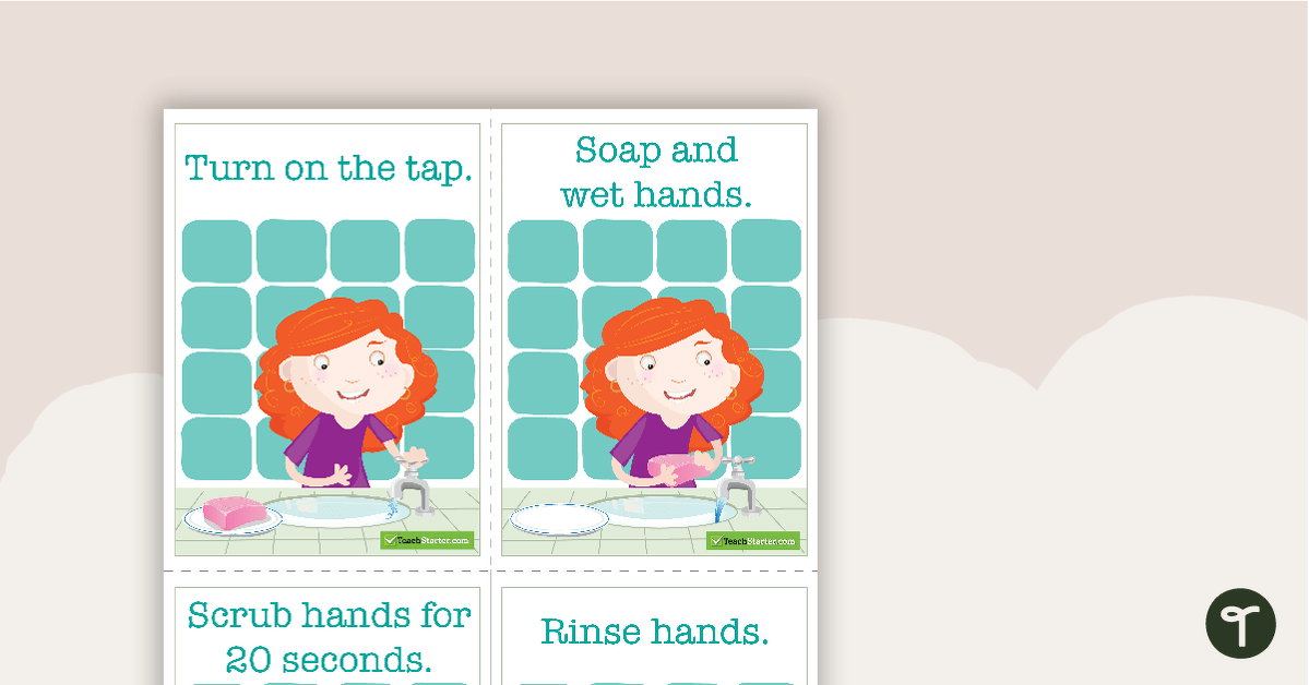 Washing Hands Sequencing Activity Cards | Teach Starter