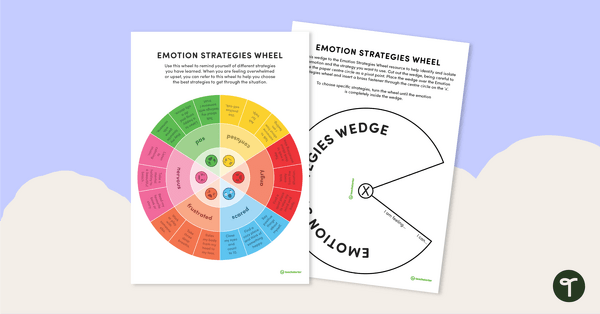 Preview image for Emotion Strategies Wheel - teaching resource