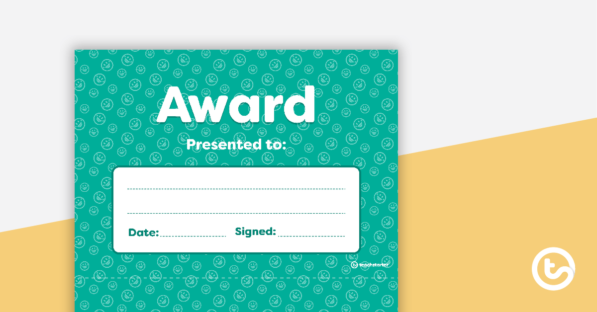 Emoji - Award Certificate teaching resource
