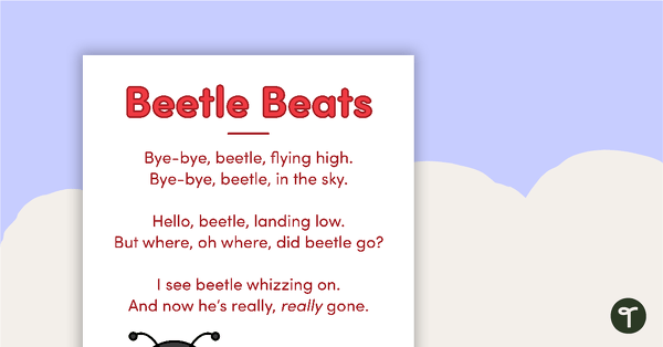 Beetle Beats Poem - Simple Rhyming Poetry Poster teaching resource