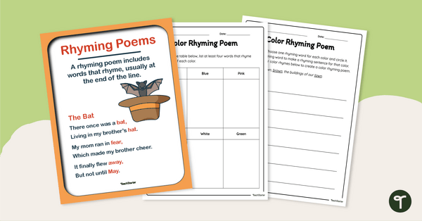 rhyming poems poster teach starter