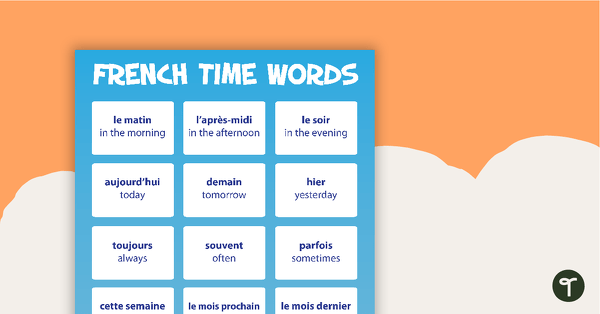 French Time Words – LOTE Posters teaching resource