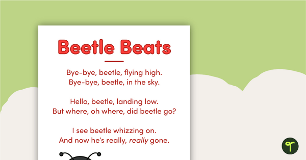 Go to Beetle Beats Poem - Simple Rhyming Poetry Poster teaching resource