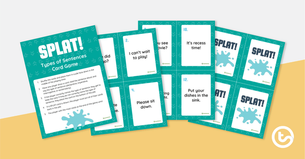SPLAT! Types of Sentences Card Game teaching resource