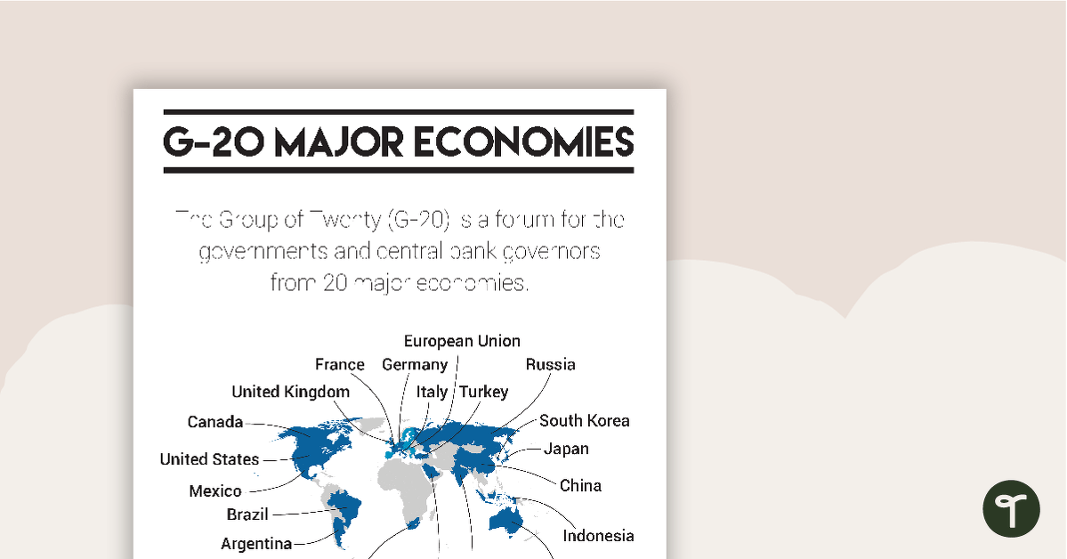 G-20 Major Economies Overview Poster teaching resource