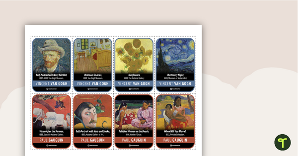 Famous Artists Card Game for Kids teaching resource