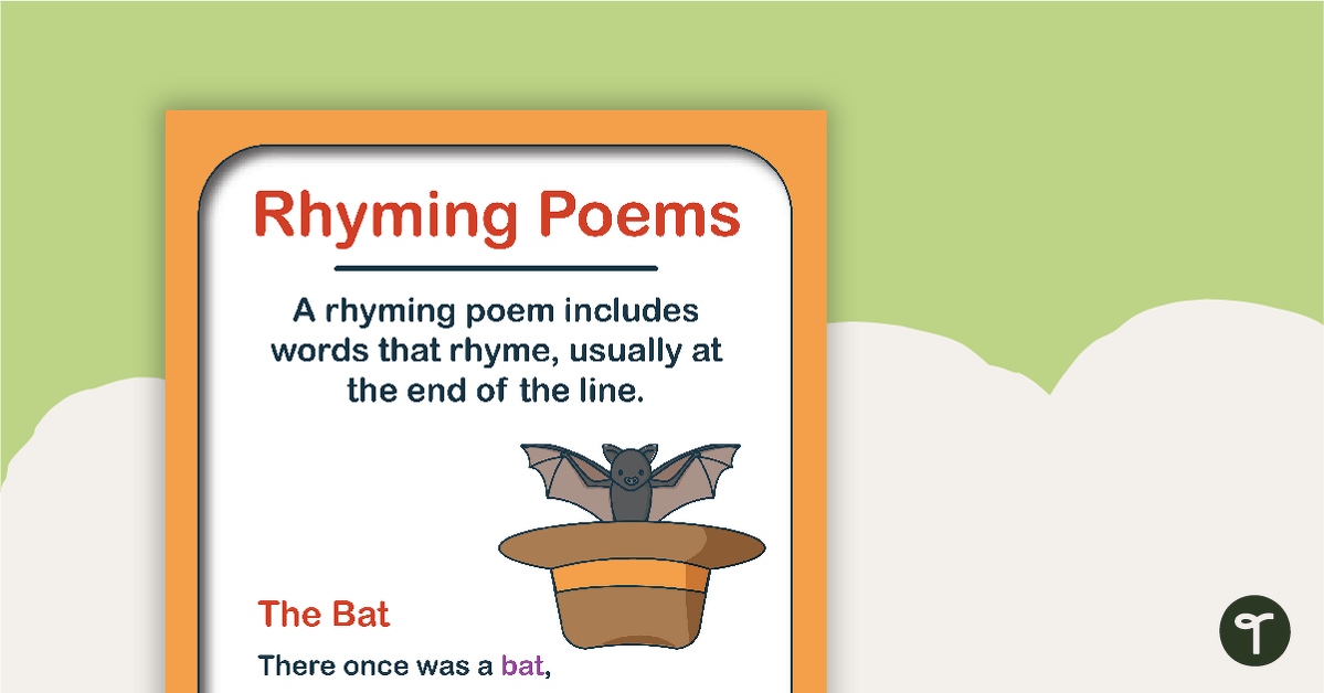Preview image for Rhyming Poems Poster - teaching resource