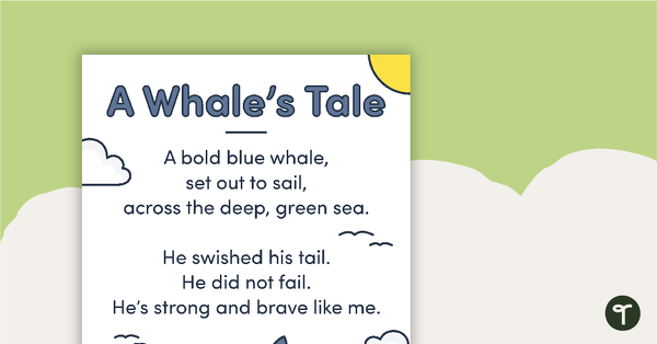 A Whale's Tale - Simple Rhyming Poetry Poster teaching resource