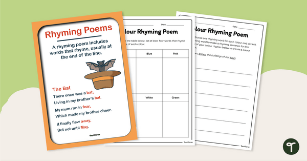 Rhyming Poems Poster Teach Starter