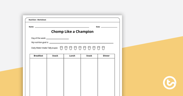 Preview image for Chomp Like a Champion - Food Journal - teaching resource
