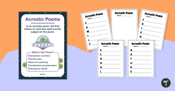 Go to Acrostic Poems Poster teaching resource