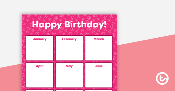 Go to Pink Emoji - Happy Birthday Chart teaching resource