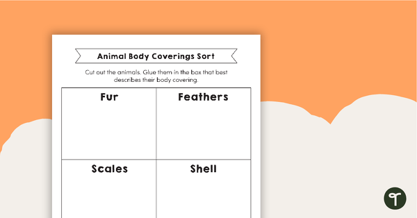 Animal Body Coverings Sort | Teach Starter