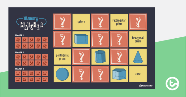 Go to Memory Matcher PowerPoint – 3D Objects teaching resource