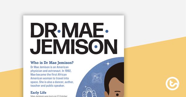 Preview image for Dr Mae Jemison Biography – Worksheet - teaching resource