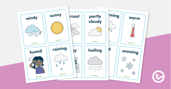 Preview image for Weather Vocabulary Prompt Cards - teaching resource