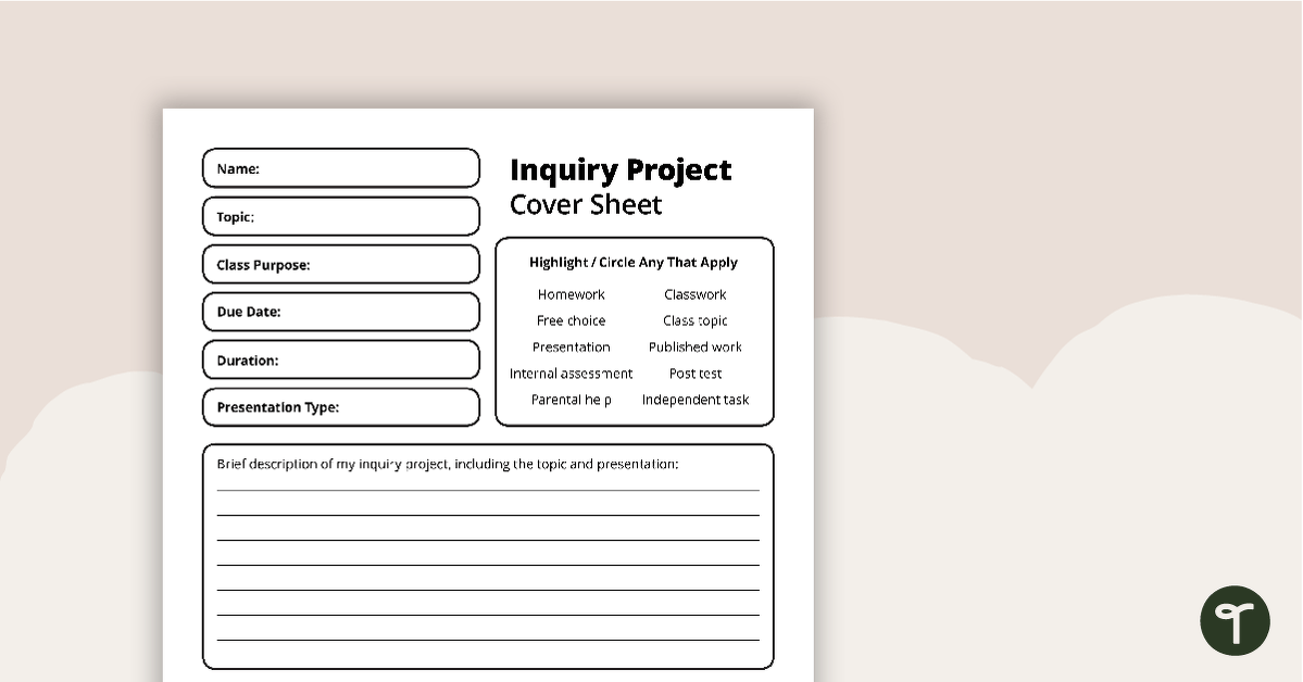 Inquiry Project - Template teaching resource