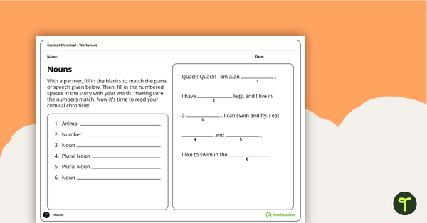Comical Chronicle Worksheets – Year 1 teaching resource