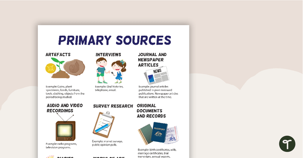 Primary Sources Poster (Version 2) teaching resource