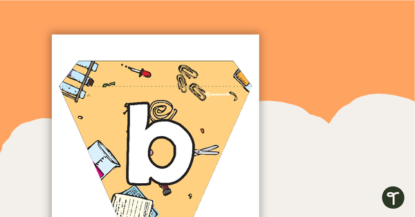 Orange Science Themed - Letters and Numbers Bunting teaching resource