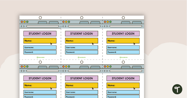 Preview image for Computer Student Login Cards - teaching resource