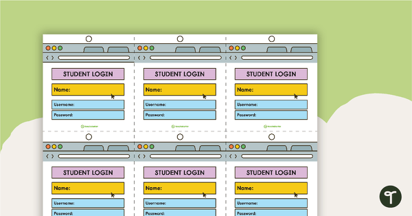 Go to Computer Student Login Cards teaching resource