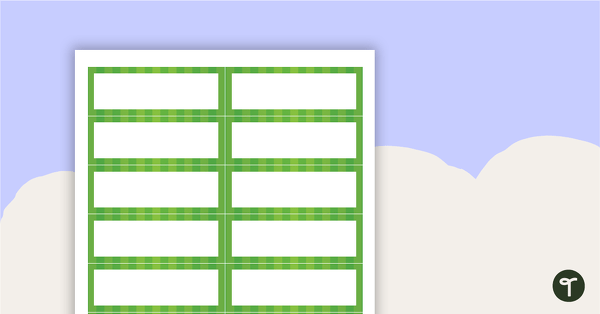 Desk Name Tags - Green Stripes teaching resource
