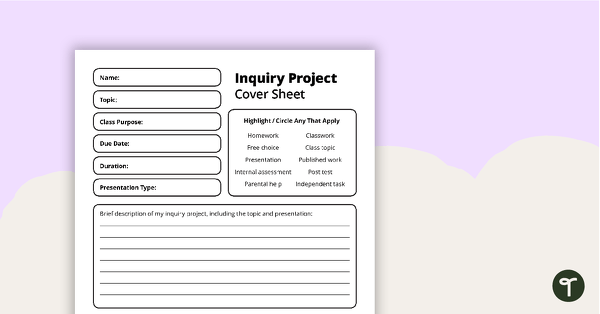 Preview image for Inquiry Project - Template - teaching resource