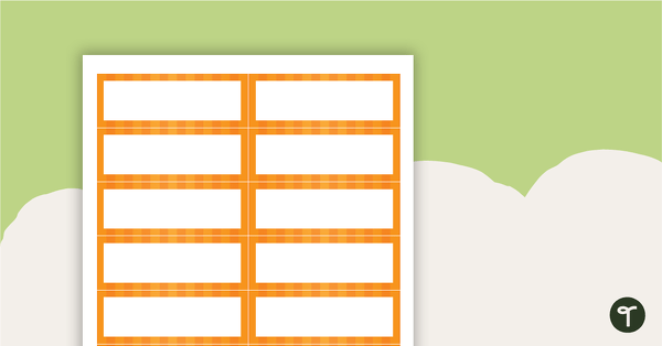 Go to Desk Name Tags - Orange Stripes teaching resource
