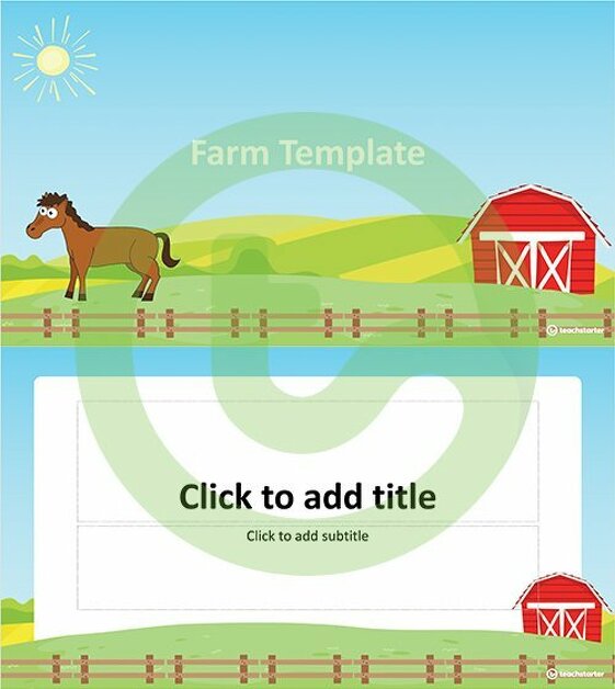 预览图像对农场Yard – PowerPoint Template - teaching resource