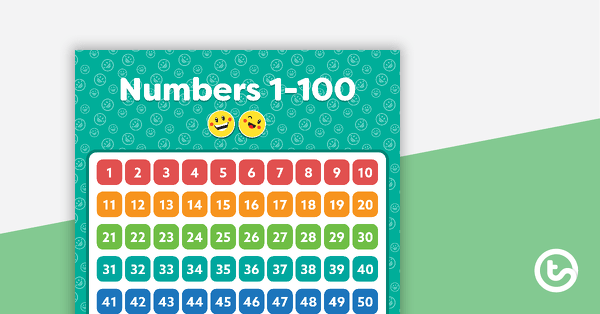 Go to Emoji - Numbers 1 to 100 Chart teaching resource