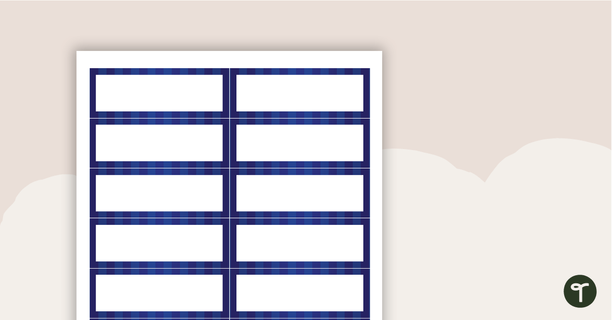 Desk Name Tags - Dark Blue Stripes teaching resource