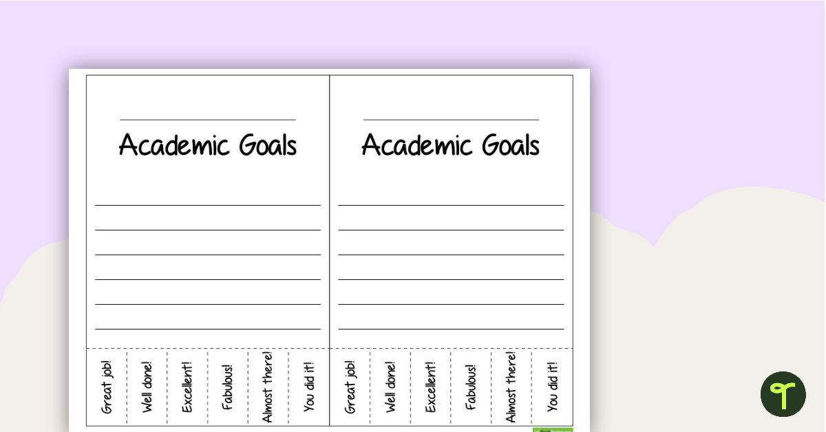 Basic Goal Tear-off Plans teaching resource