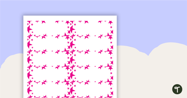 Desk Name Tags - Pink Stars teaching resource